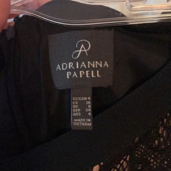 Adrianna Papell Black dress with lace overlay. - Picture 5 of 8